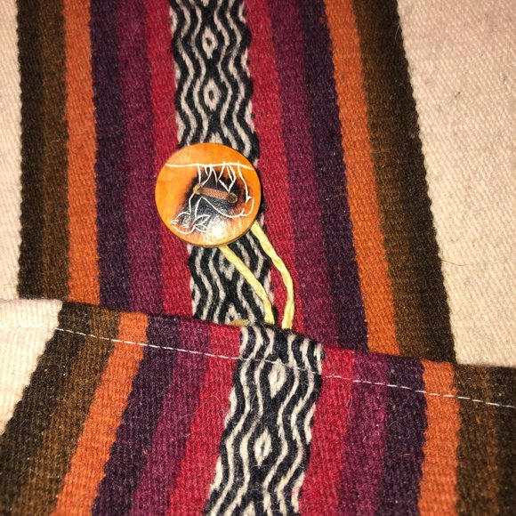 Arte Ecologico Peru Ivory Striped 100% Alpaca Wool Backpack OS - Picture 12 of 14